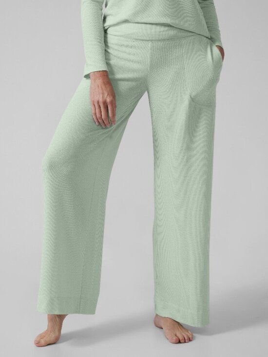 Athleta Other - ATHLETA Wind Down Sleep Wide Leg Mint Green Cotton Waffle Knit Pants, Size XS